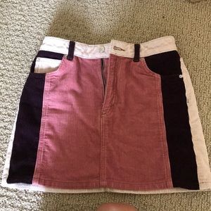 Topshop Color-block Corduroy Miniskirt